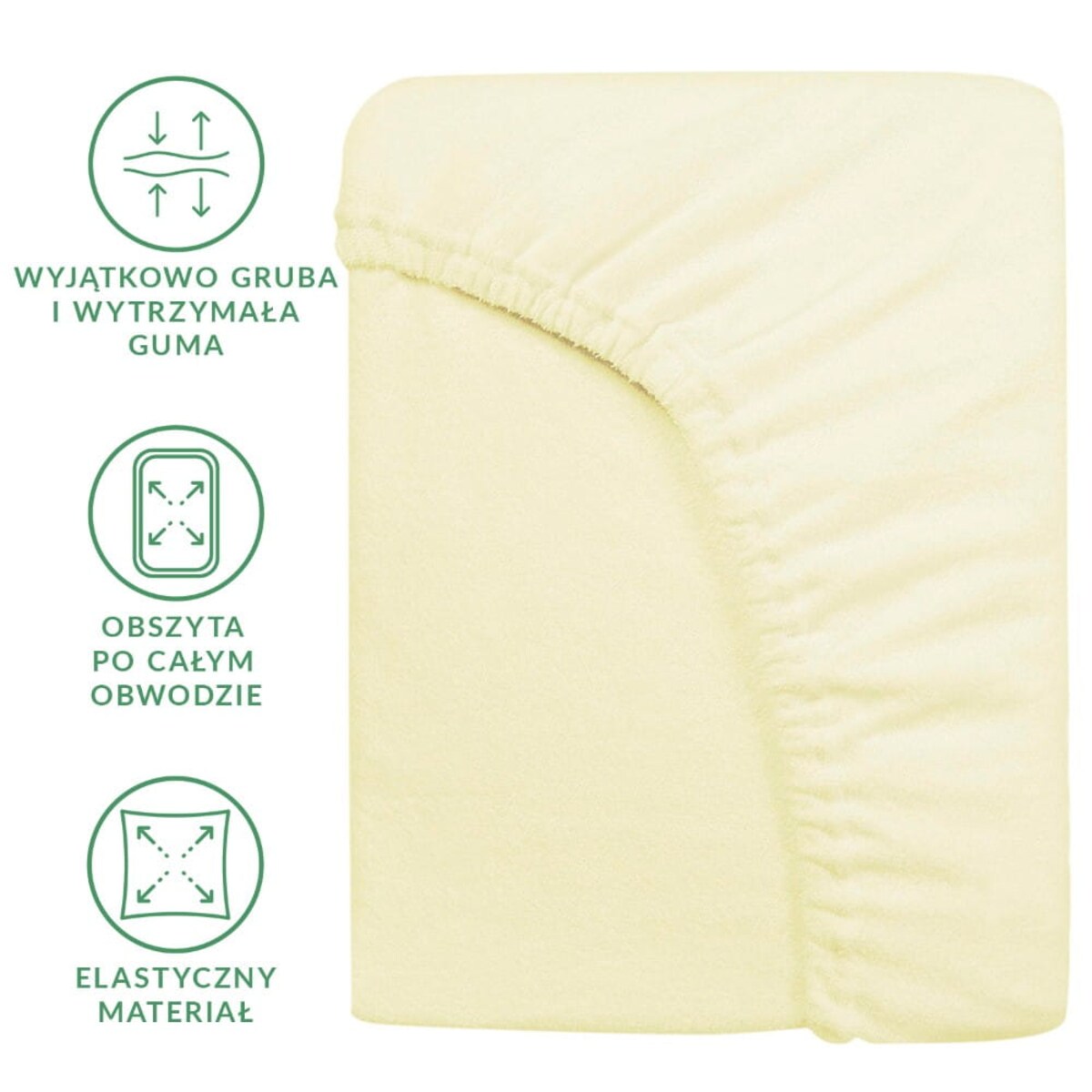 Prześcieradło frotte z gumką 200x220 kolor krem