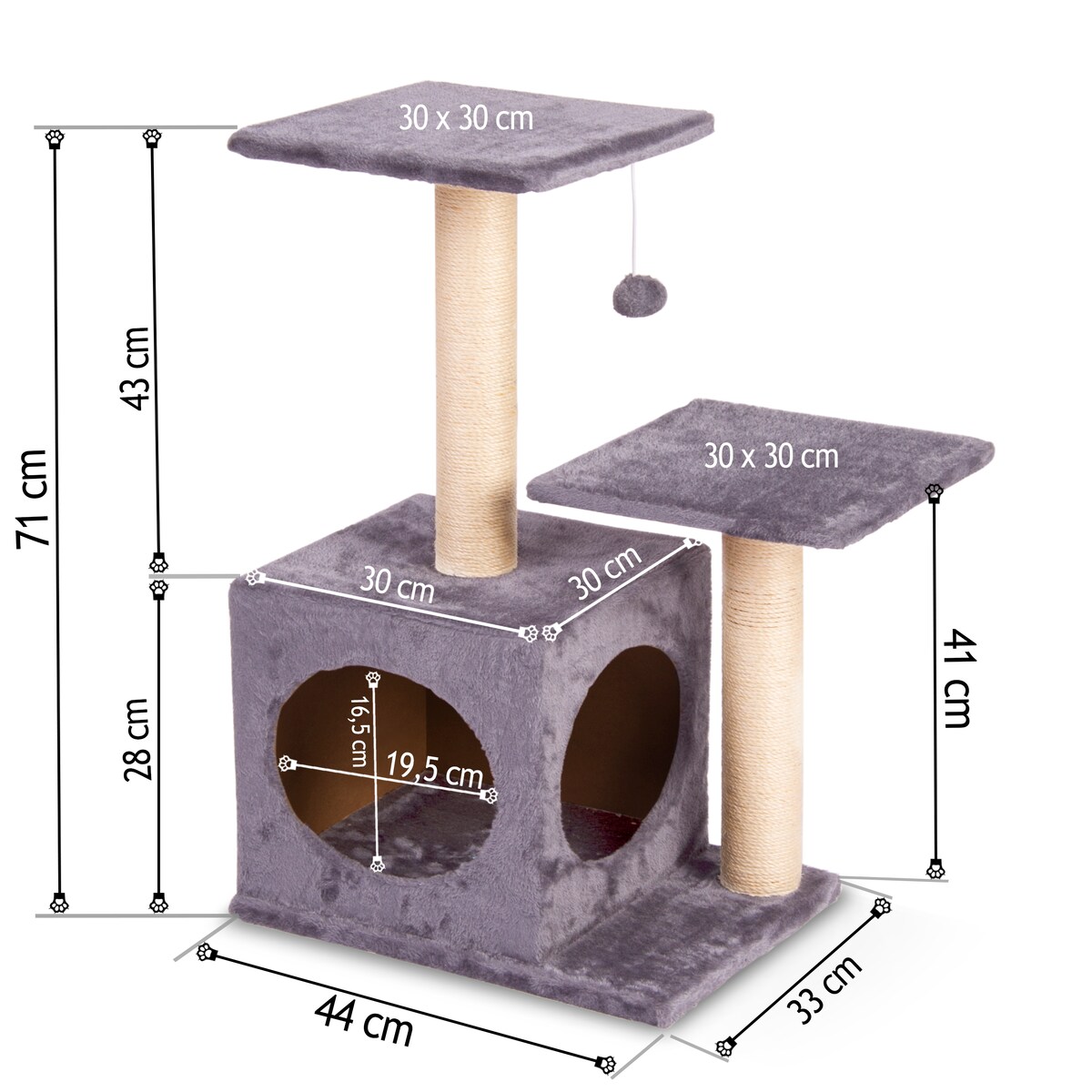 Drapak dla kota drzewo domek legowisko 71cm Pethaus