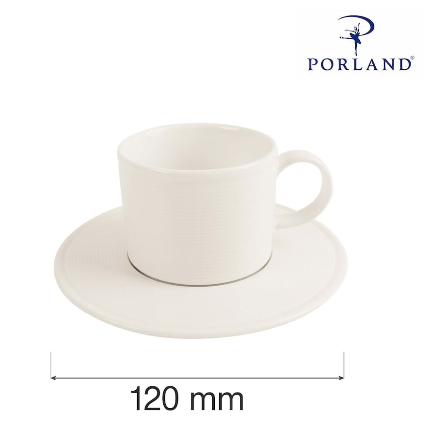 Spodek Porland Line 120 mm kremowy, porcelanowy, elegancki