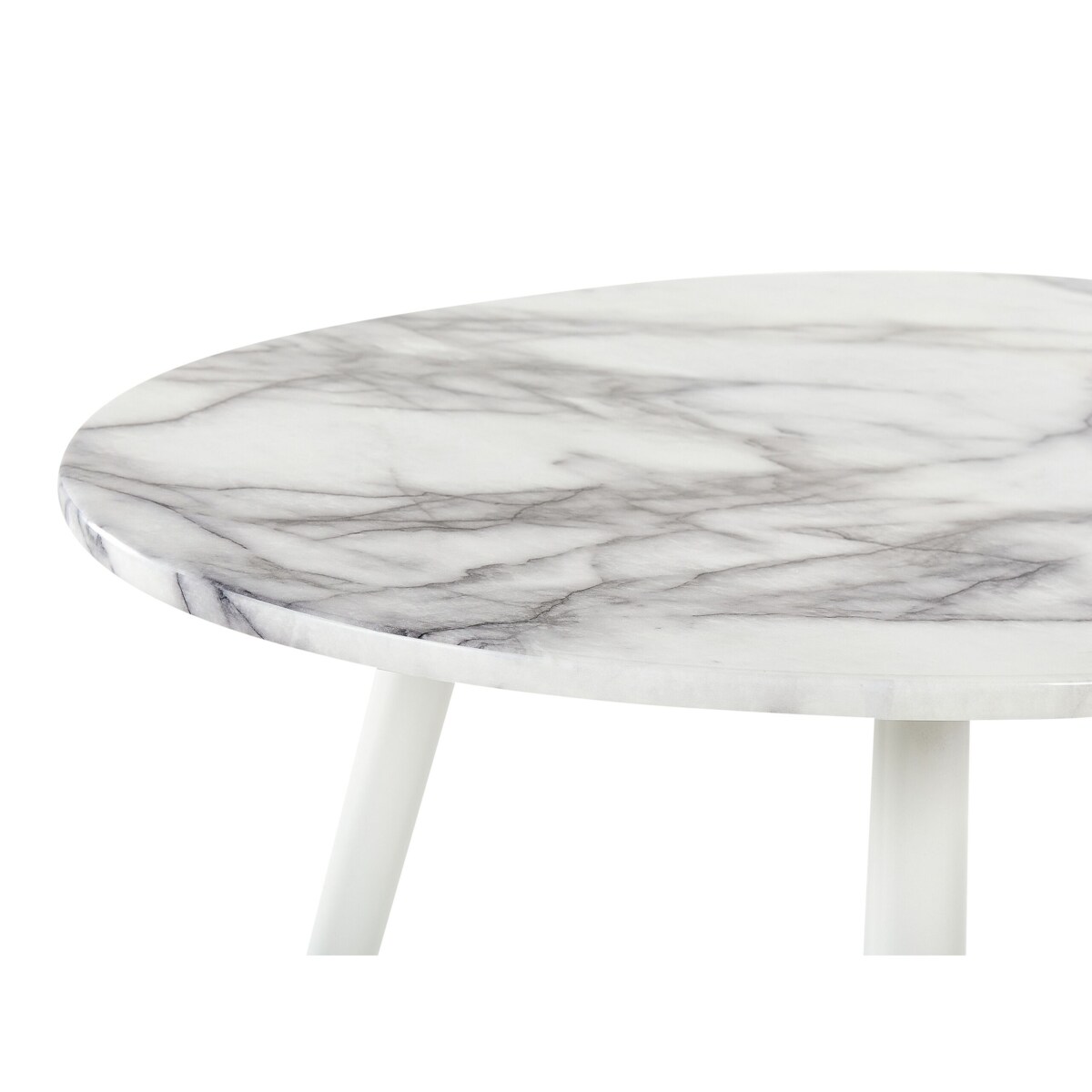 Stół do jadalni owalny 120 x 70 cm efekt marmuru z białym GUTIERE