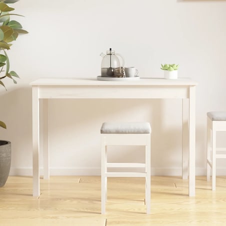 vidaXL Stół jadalniany, biały, 110x55x75 cm, lite drewno sosnowe