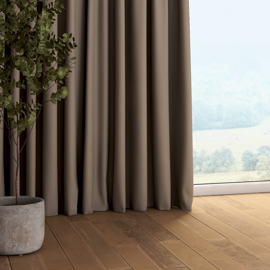 Zasłona na taśmie marszczącej 1 szt. 130x245 ciemnobeżowy