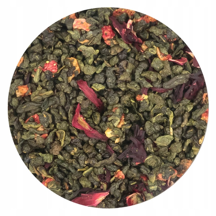 Herbata zielona sypana POZIOMKOWA o smaku mocno poziomkowym PREMIUM Cup&You - herbata liściasta sypana mieszanka napar susz - gotowa na prezent upominek