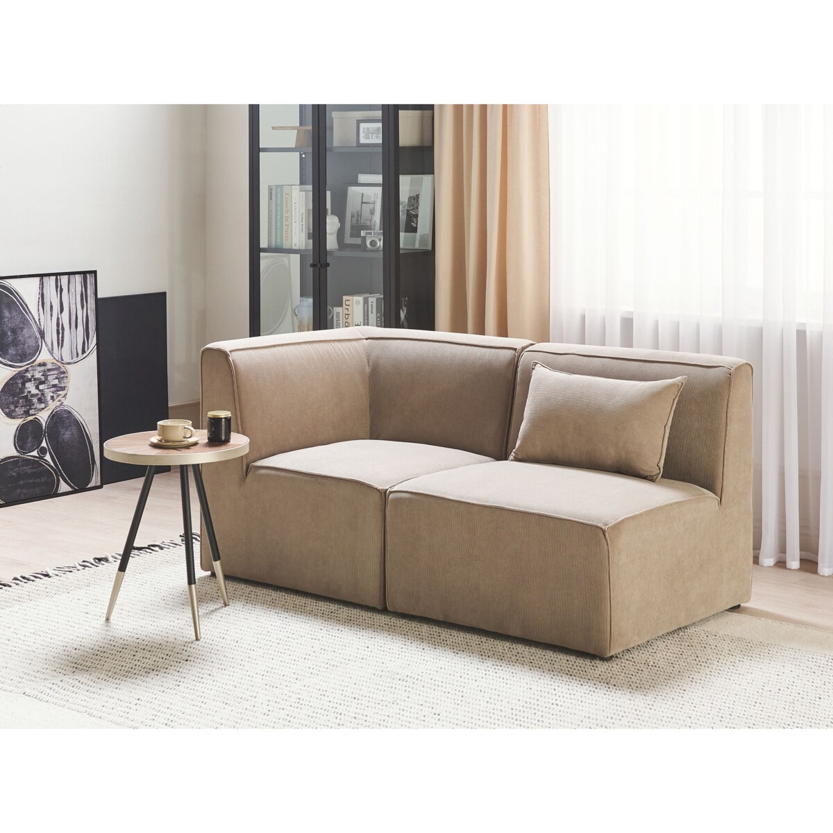 Moduł narożny sztruksowy beżowoszary LEMVIG