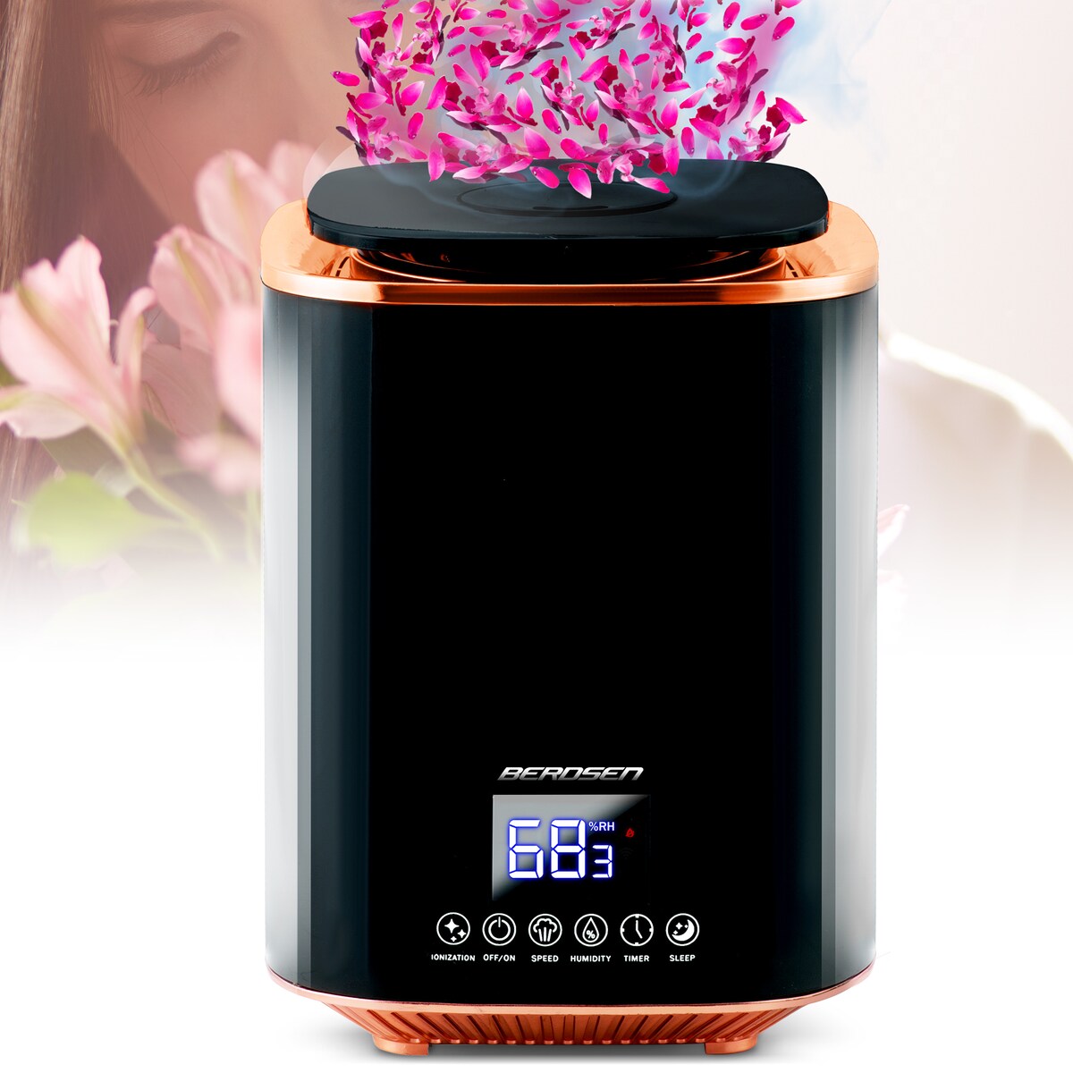 Nawilżacz powietrza ultradźwiękowy jonizator aroma Berdsen