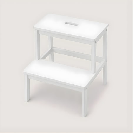 Bambusowy taboret ze schodkiem KROK, wys. 46 cm