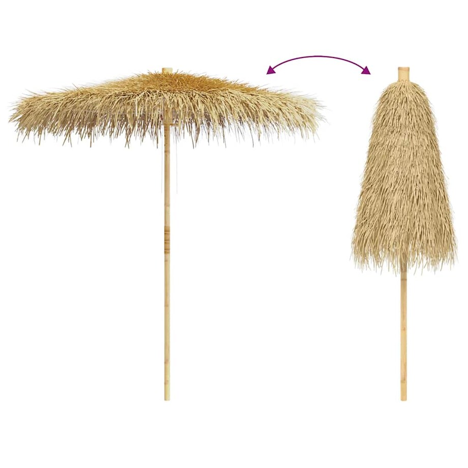 vidaXL Parasol bambusowy z pokryciem z liści bananowca, 210 cm