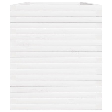 vidaXL Donica ogrodowa, biała, 110x60x68,5 cm, lite drewno sosnowe