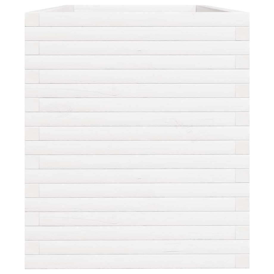 vidaXL Donica ogrodowa, biała, 110x60x68,5 cm, lite drewno sosnowe