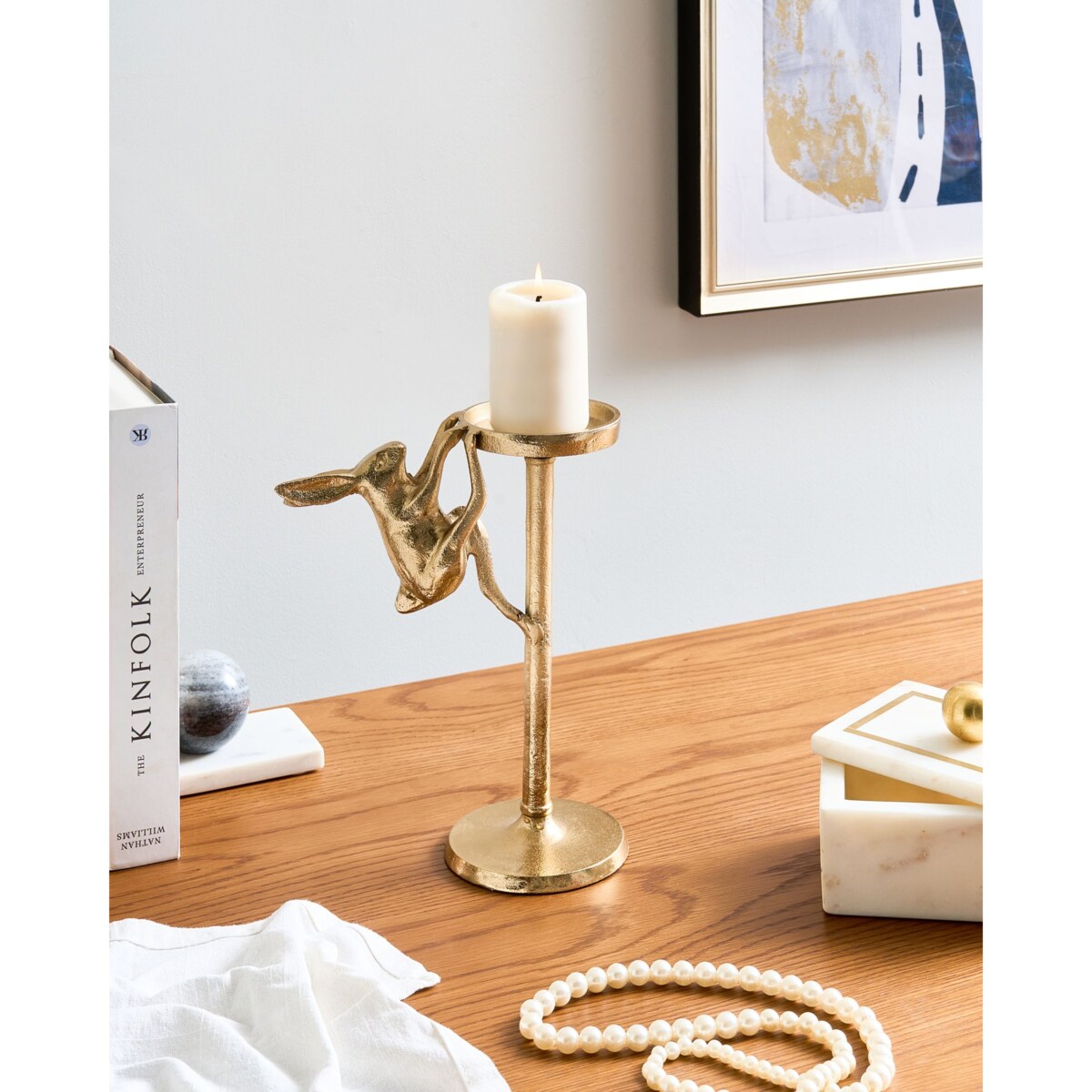 Świecznik KOSOR Metal 25 cm Złoty