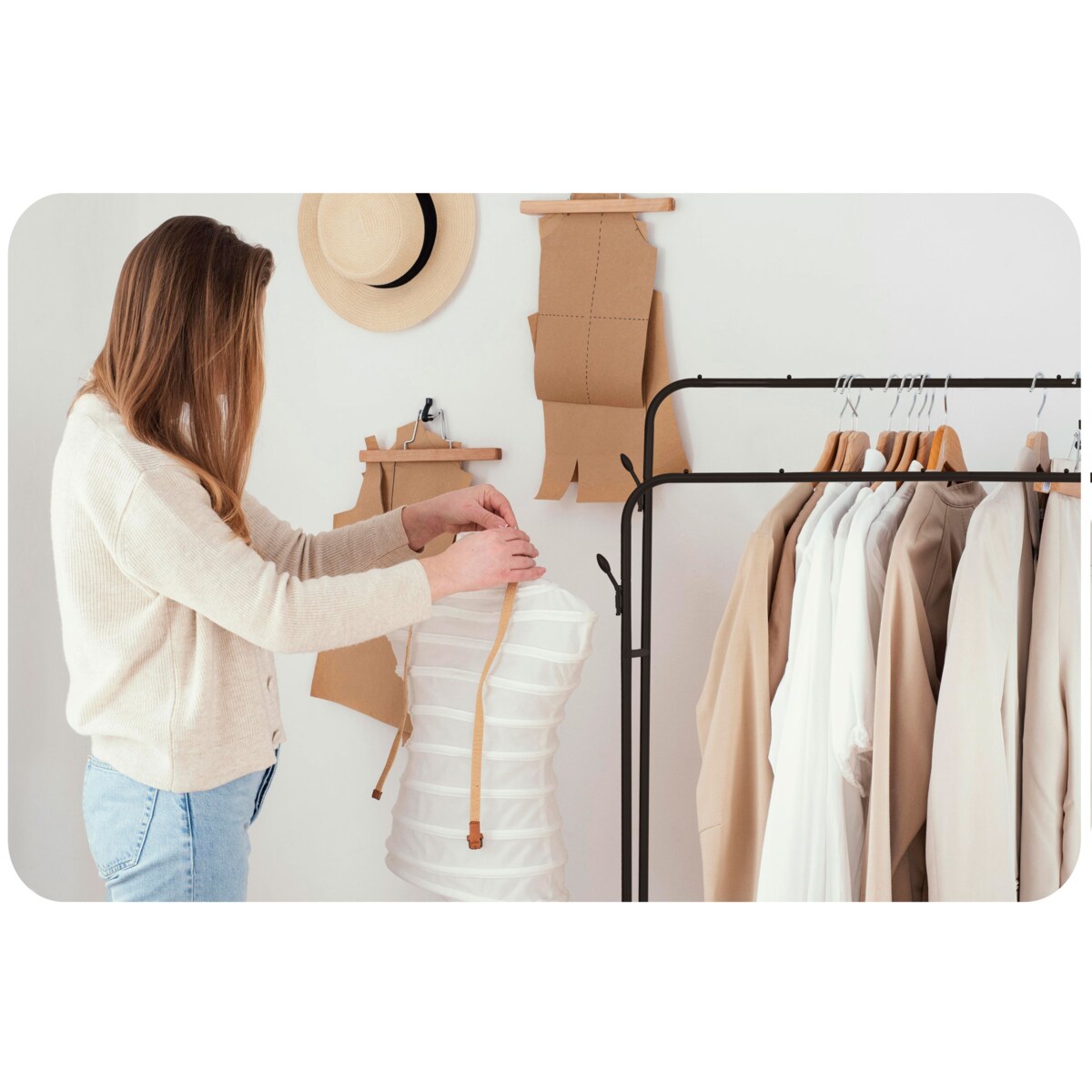 Wieszak na ubrania stojący stojak podwójny mocny Massido