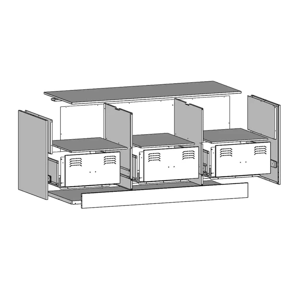 vidaXL Szafka pod telewizor, oliwkowa, 99x39x44 cm, stalowa