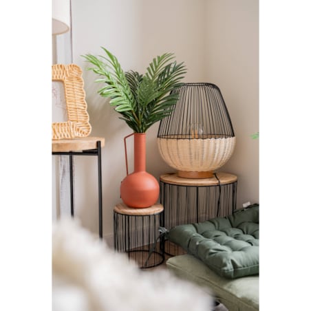 Stojaki na kwiaty doniczkowe i dekoracje - zestaw 3 sztuk, okrągłe, drewniany blat