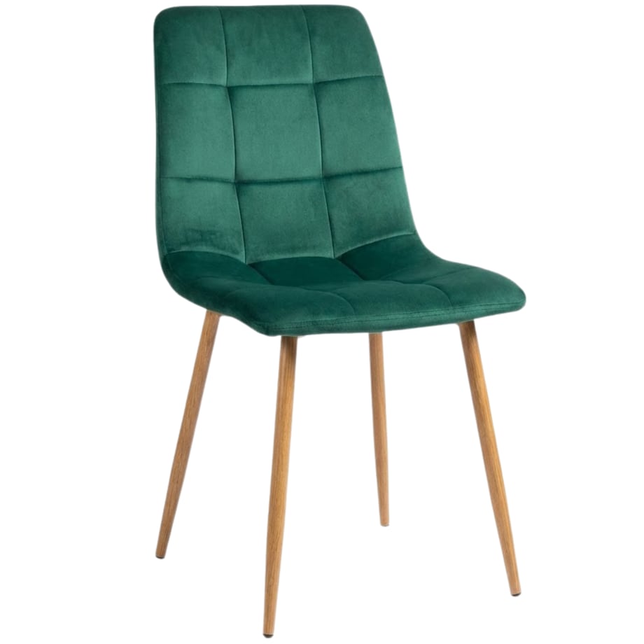 Krzesło tapicerowane welurowe zielone pikowane nowoczesne