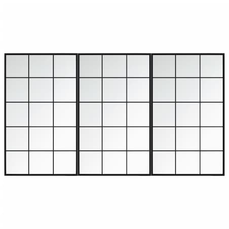 vidaXL Lustra ścienne, 3 szt., czarna rama, 100 x 60 cm, metal