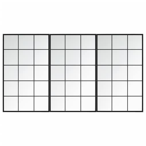 vidaXL Lustra ścienne, 3 szt., czarna rama, 100 x 60 cm, metal