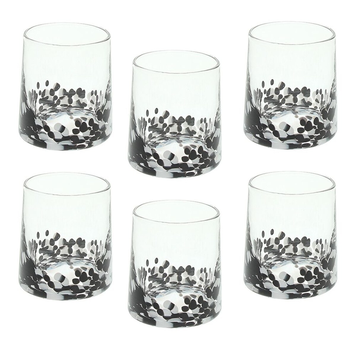 Tognana Venezia Komplet 6 Szklanek Biało-Czarnych 300 ml