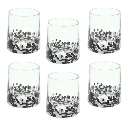 Tognana Venezia Komplet 6 Szklanek Biało-Czarnych 300 ml