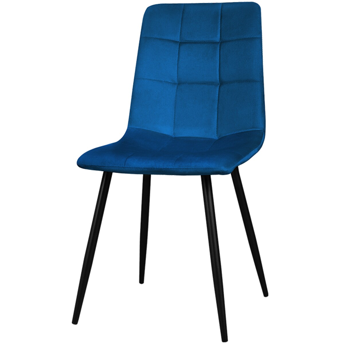 Krzesło tapicerowane do salonu jadalni welurowe pikowane granatowe