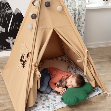 Tipi, pastelowy błękit, 110 x 110 x 155 cm, Cotton Story