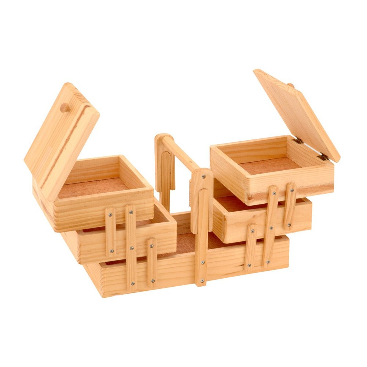 Drewniana niciarka – klasyczna niciarka z 5 przegródkami