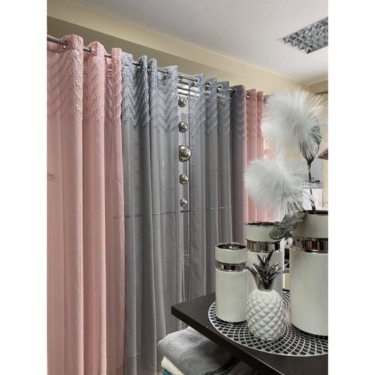 Firana "pastella" 140x250 cm pudrowy róż