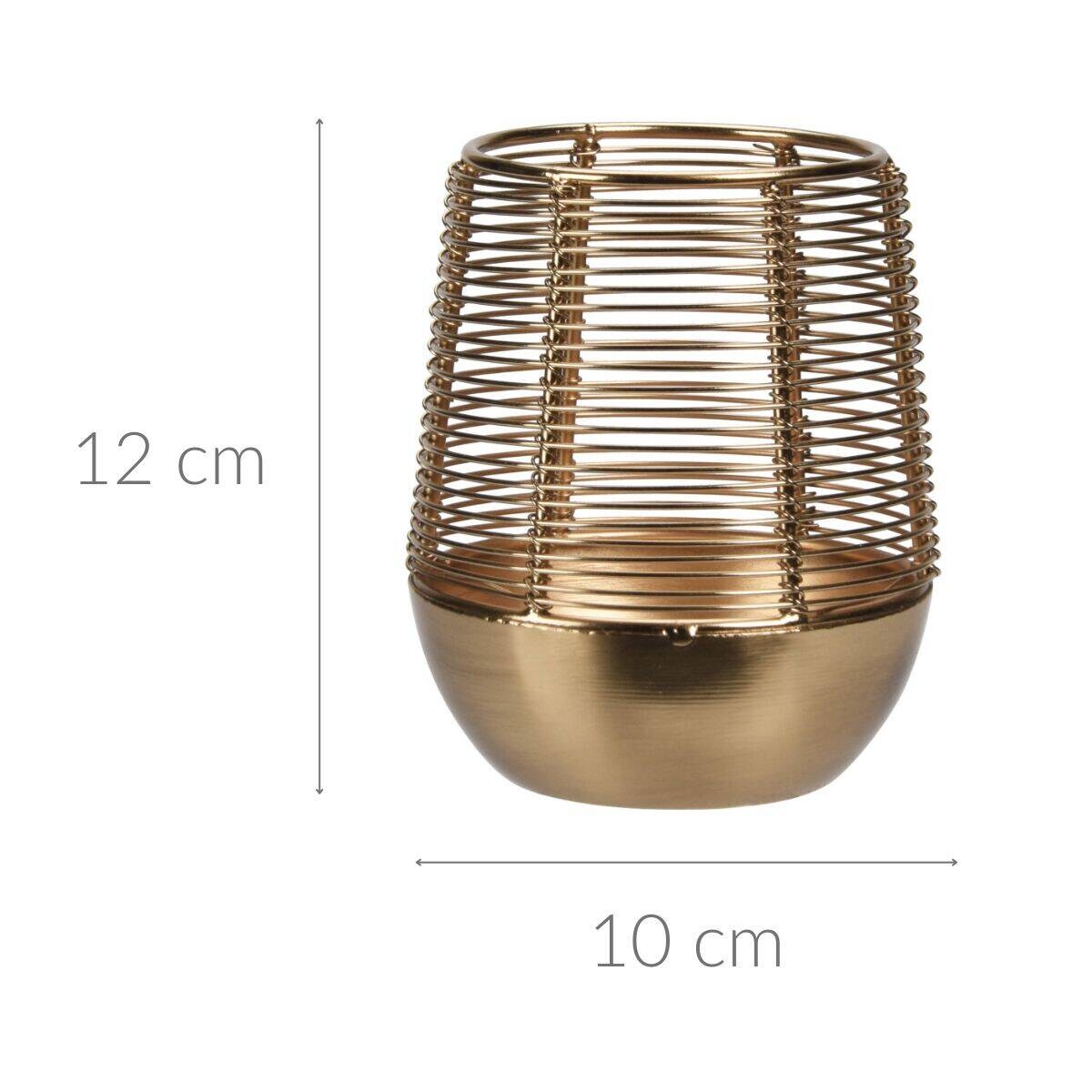 Złoty lampion na świeczkę, metalowy