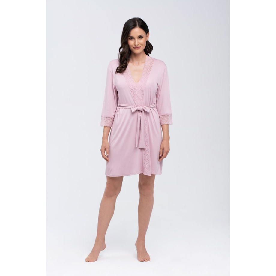 Szlafrok Jane Różowy Różowy, S