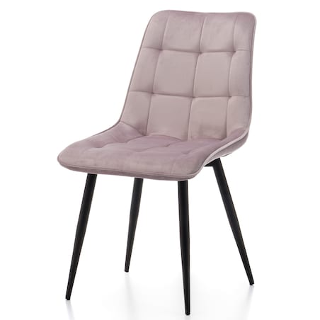 Krzesło tapicerowane welurowe CHIC velvet różowy do salonu jadalni
