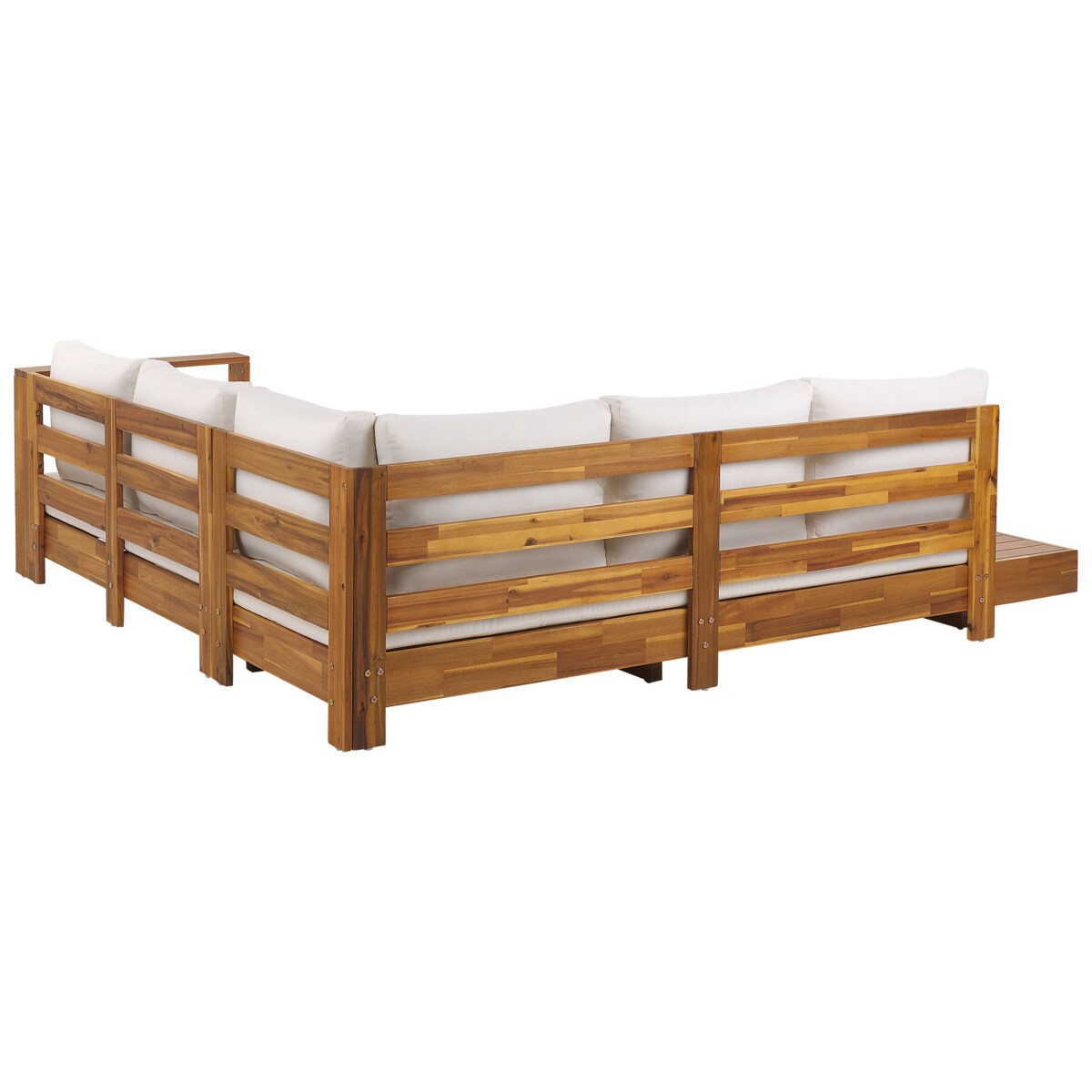 Narożnik ogrodowy ze stolikiem dla 5 osób MARETTIMO Lewostronny Certyfikowane drewno akacjowe Brązowy