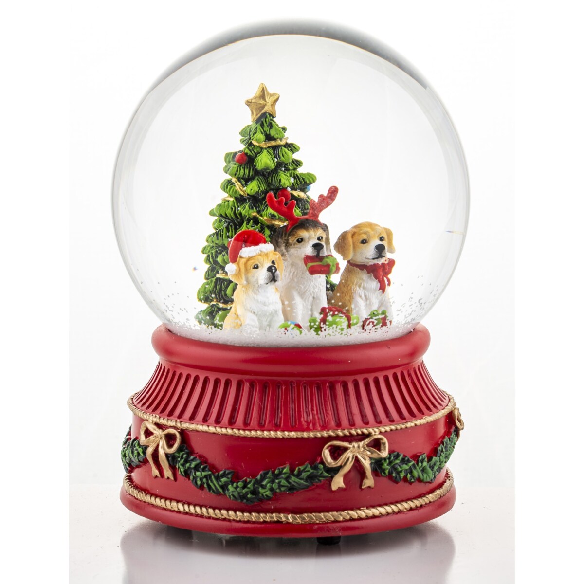 Szklana kula śnieżna z pozytywką 12,5x9x8,5 cm TRE CANI