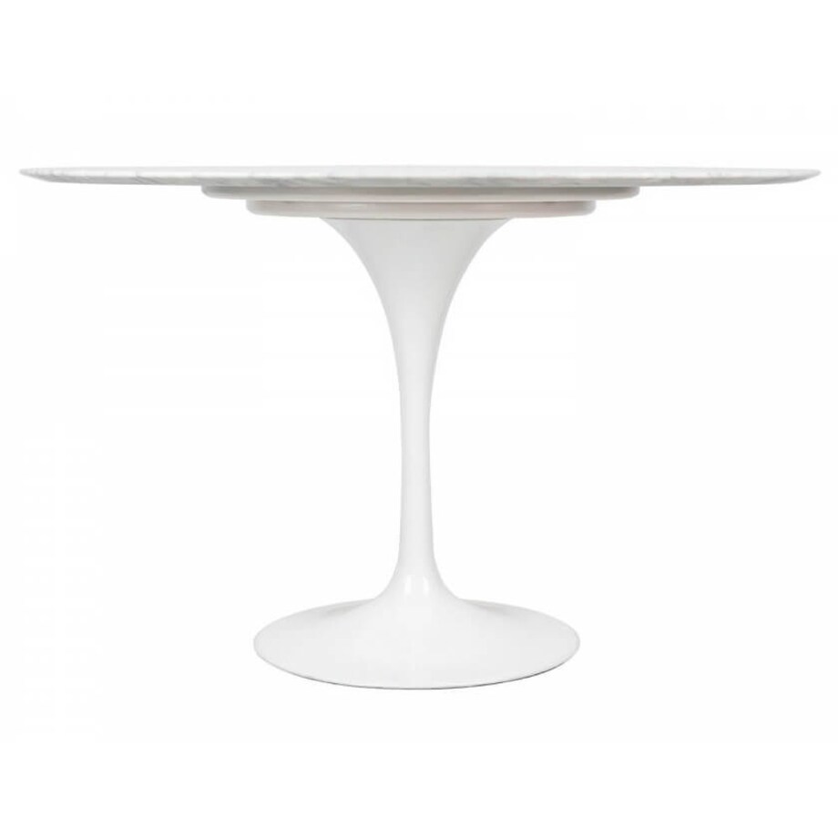 Okrągły stół Tulip GT-09M.FI120 King Home 120 cm marmurowy blat metal biały
