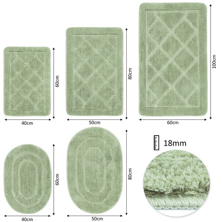 Dywanik łazienkowy Soft 60x100 cm e-floor e-floor zielony