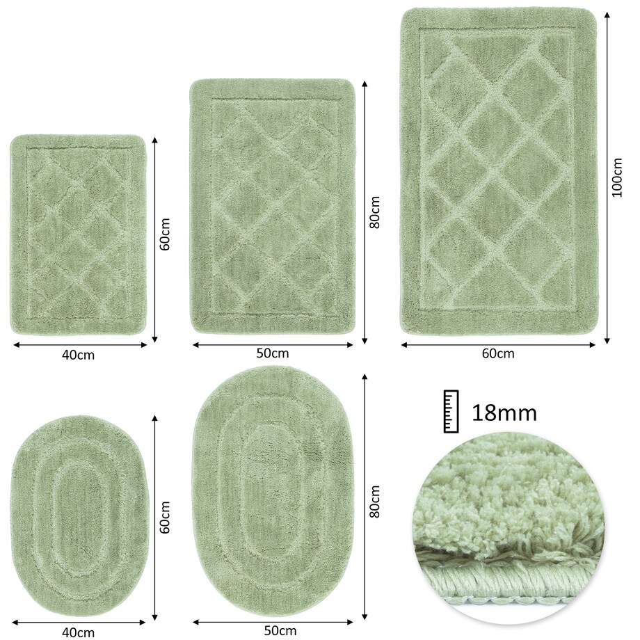 Dywanik łazienkowy Soft 60x100 cm e-floor e-floor zielony