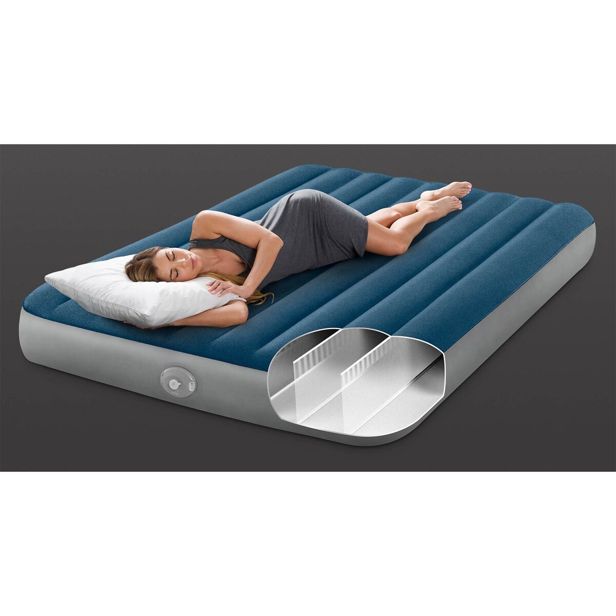 Materac dmuchany Intex 64189NP łóżko z pompką USB 2os 203x152x25cm rok 2026
