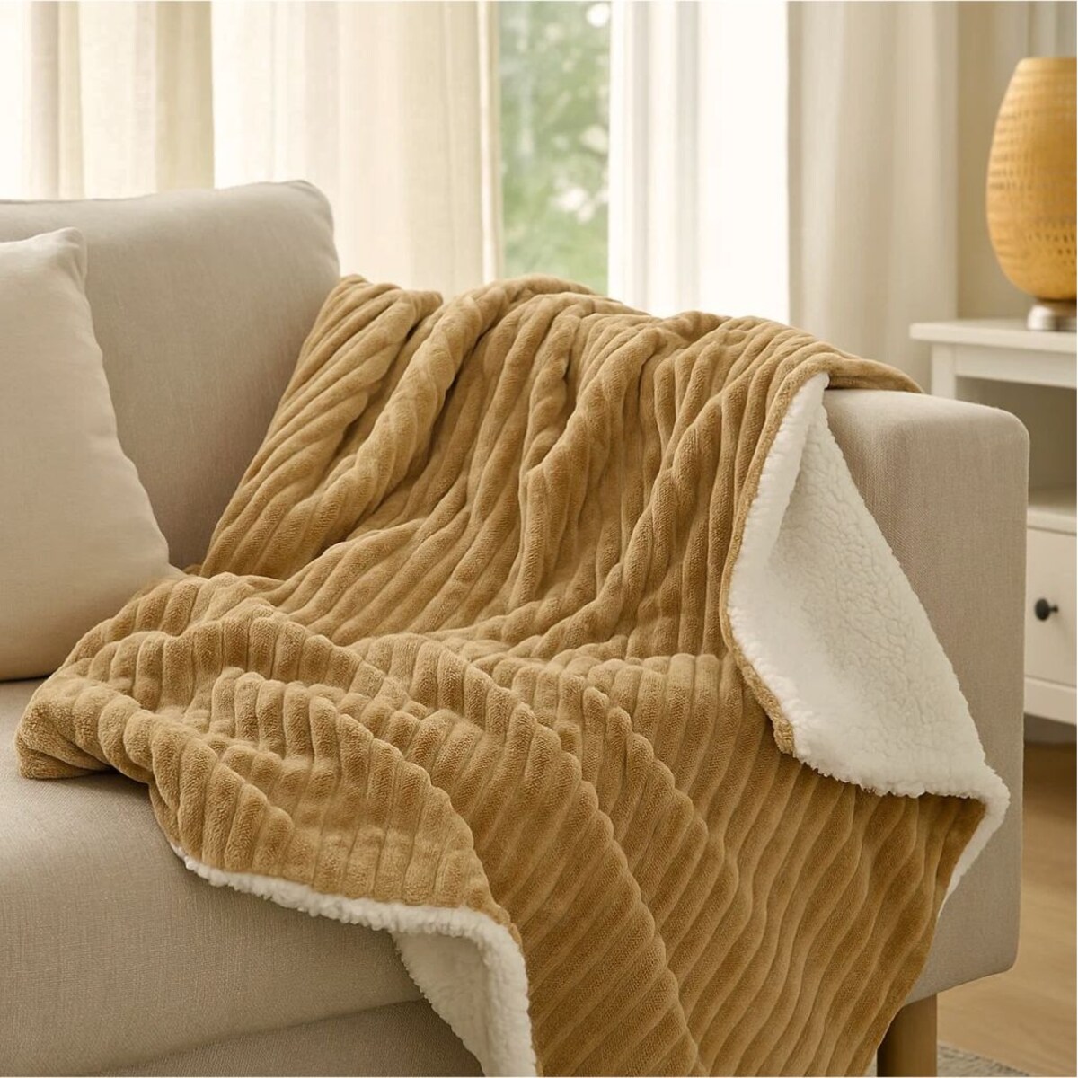 Koc dwustronny z barankiem 130 x 170 cm