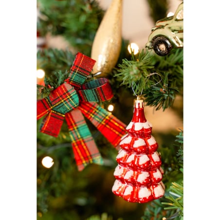 Kokardy ozdobne w szkocką kratę, 10 x 12 cm, 3 szt.