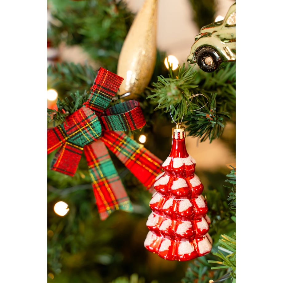 Kokardy ozdobne w szkocką kratę, 10 x 12 cm, 3 szt.