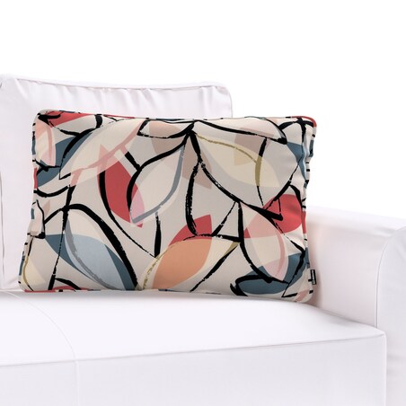 Poszewka Gabi na poduszkę prostokątna 60x40 różowo-szare motywy roślinne