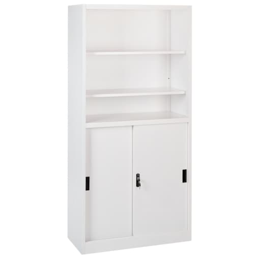 Szafka biurowa dwudrzwiowa z półkami biała MUSCOVITE