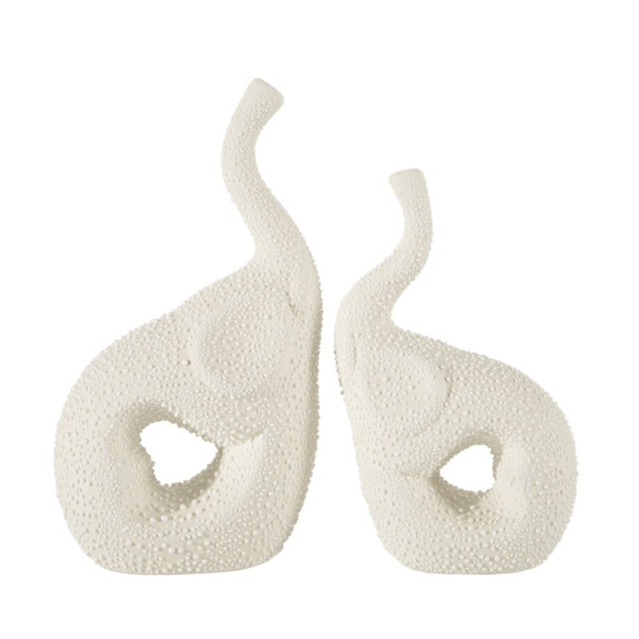 Figurka Dekoracyjna Ris 11 x 6 x 18 cm Kremowa Słoń Słonik Ozdobna