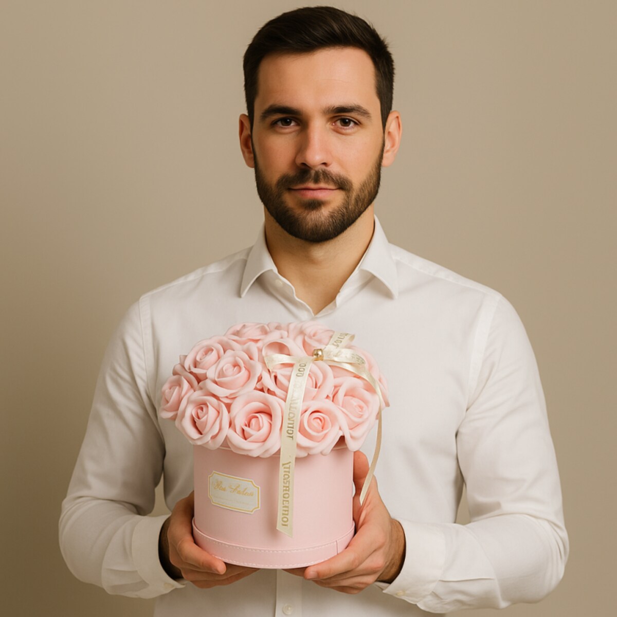 Flower box, bukiet zapachowych kwiatów mydlanych w pudełku 21szt. 19x16cm BUK08R