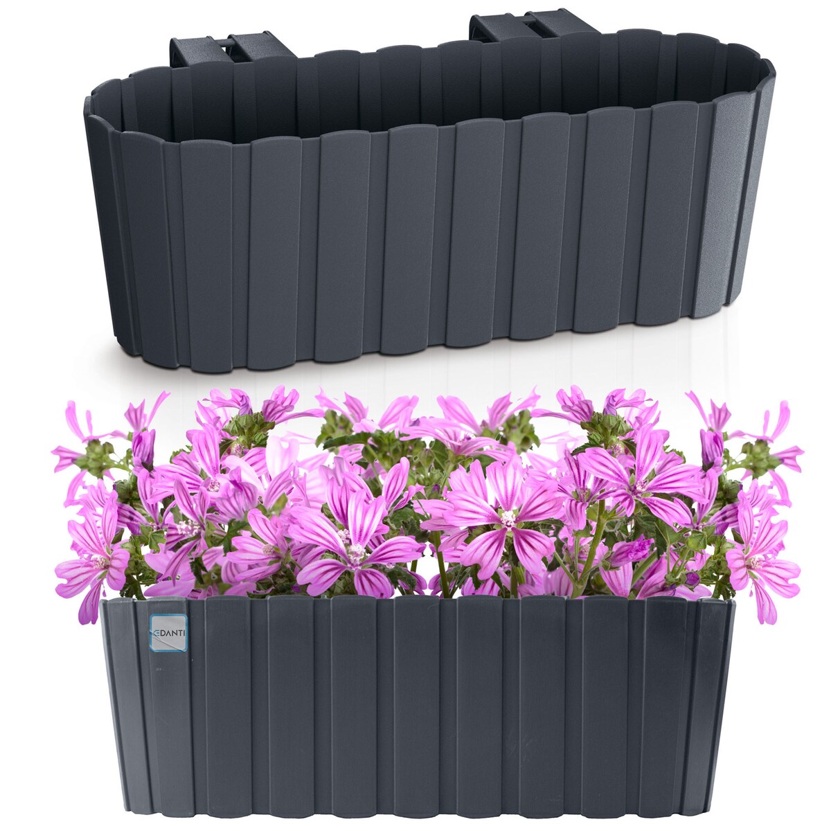 Skrzynka Balkonowa Donica Ogrodowa 38,3 Cm Do Powieszenia Antracytowa