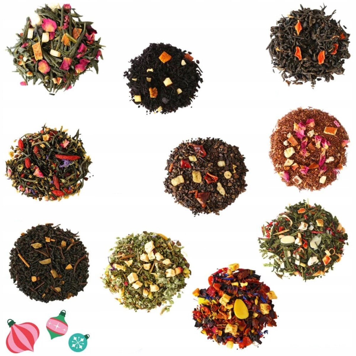 ŚWIĄTECZNY ZESTAW PREZENTOWY HERBATA SYPANA W SASZETKACH 10 SMAKÓW PREMIUM - PREZENT UPOMINEK NA MIKOŁAJA ŚWIĘTA GWIAZDKĘ BOŻE NARODZENIE POD CHOINKĘ DLA KOBIETY FACETA