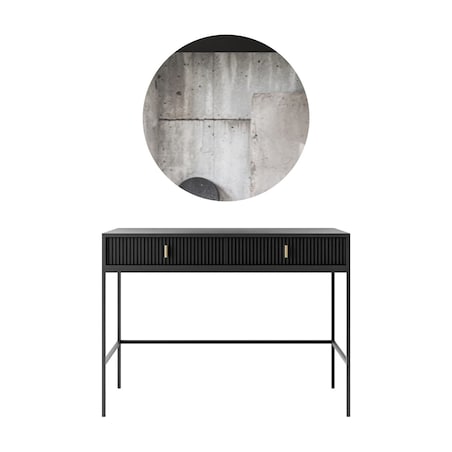 Toaletka MIDNIGHT na stelażu z lustrem i oświetleniem LED, czarna