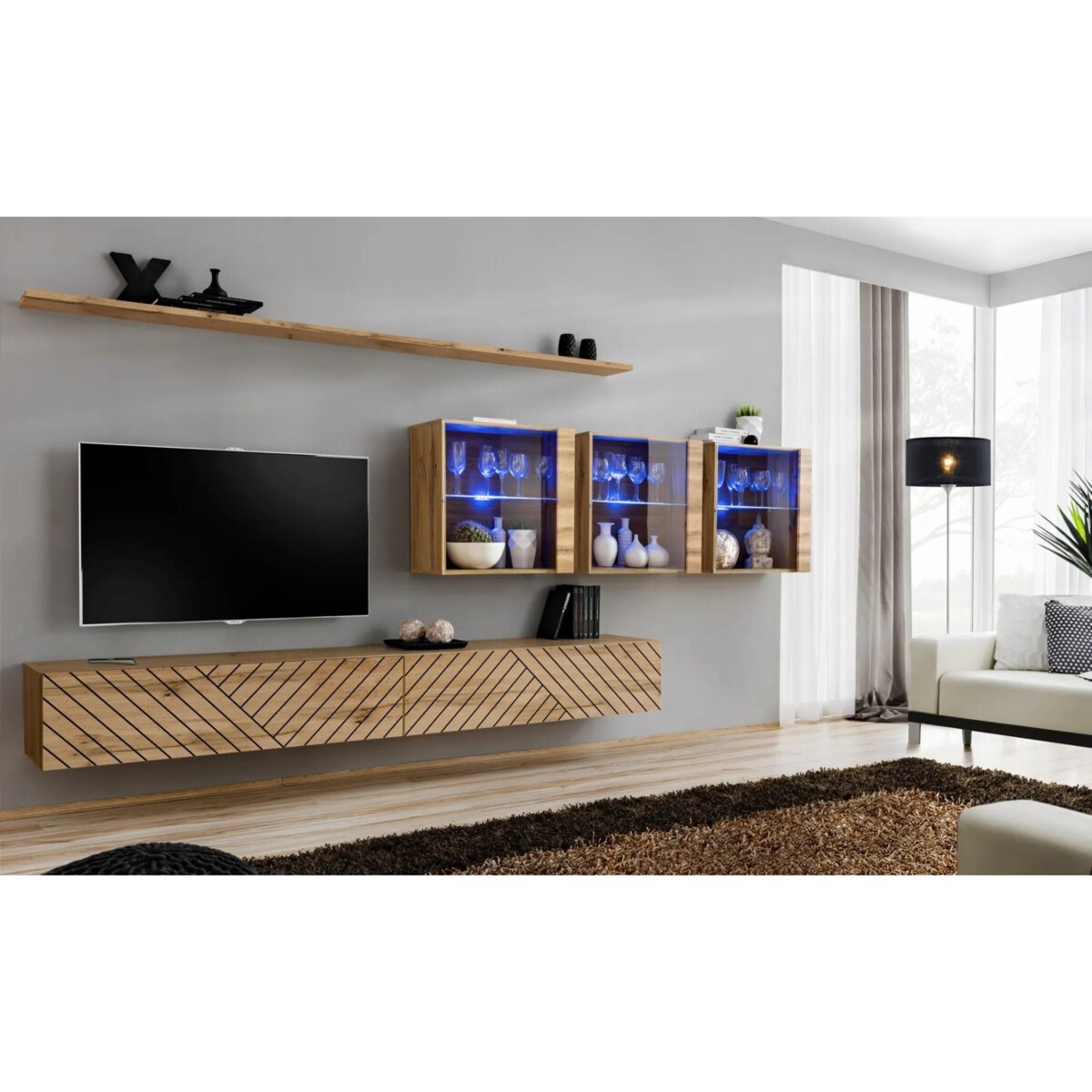 Meblościanka SWITCH LAMEL XVII dąb wotan