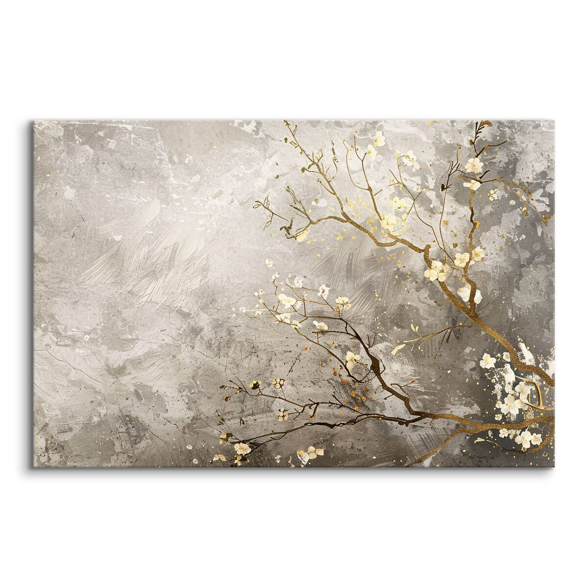 Obraz Do Salonu Sypialni Beton Abstrakcja Kwiaty Rośliny Natura 120x80cm