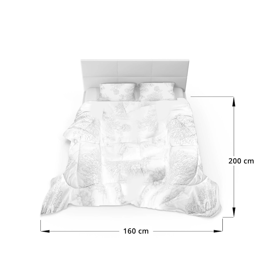 Kołdra Antyalergiczna Całoroczna Drukowana Silikon 160X200 Cm Wzór Kwiaty