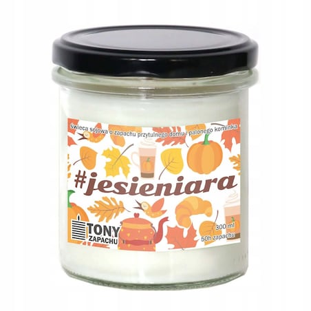 Zestaw prezentowy upominkowy DARY DLA #JESIENIARY świeca sojowa zapachowa + kubek na prezent upominek dla kobiety mamy koleżanki przyjaciółki żony dziewczyny