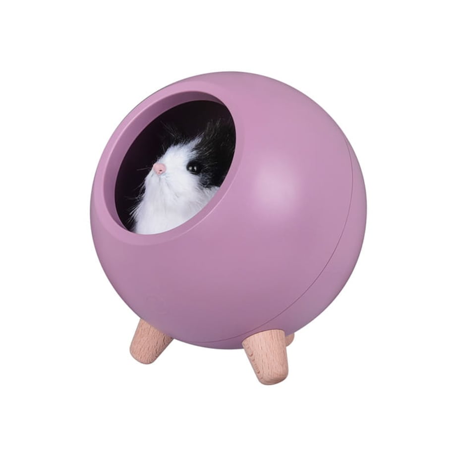 Lampka nocna dla dzieci z chomikiem - fioletowa